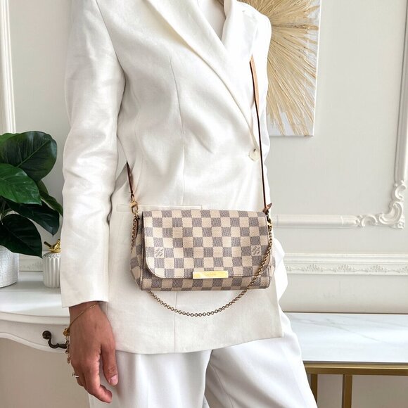Authentic Louis Vuitton Favorite PM Azue Damier Crossbody Clutch Bag B0698 - Picture 16 of 16